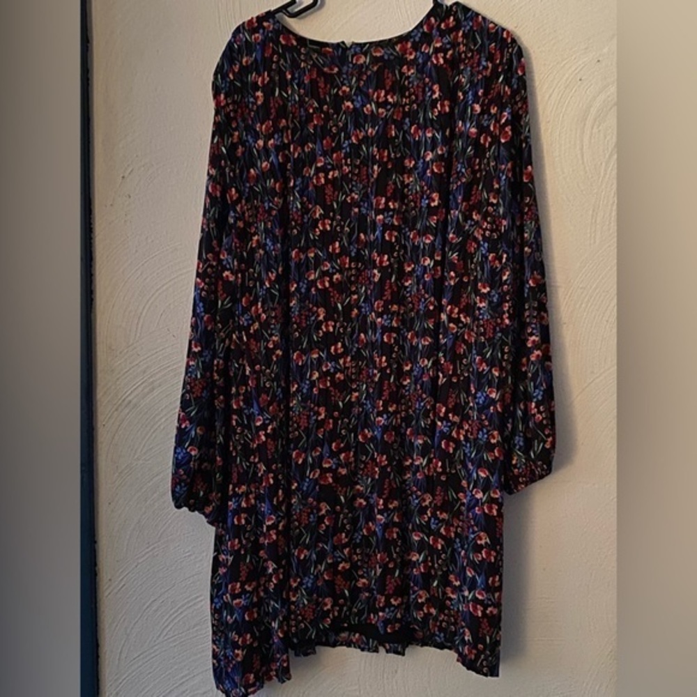 Ophelia Roe Dress Women’s Size 3X Floral Polyester Pull Over Button In Back